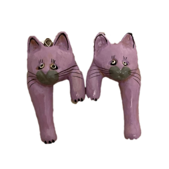 PURPLE Cat Earrings - Picture 1 of 9